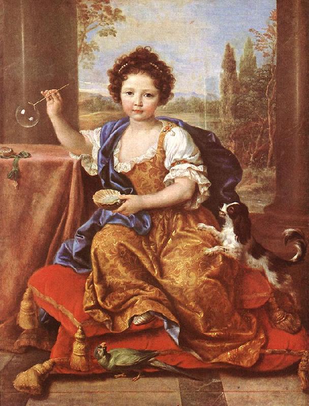 MIGNARD, Pierre Girl Blowing Soap Bubbles oil painting image